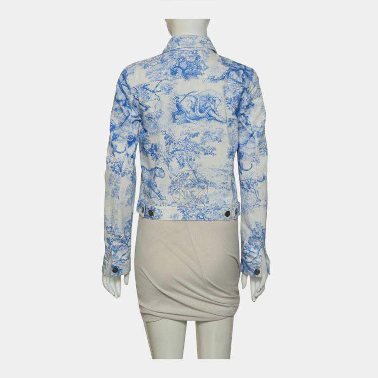 Pre Owned Christian Dior Dioriviera Printed Denim Jacket