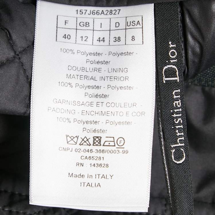 Pre Owned Christian Dior Black Synthetic Quilted A-Line Mini Skirt M