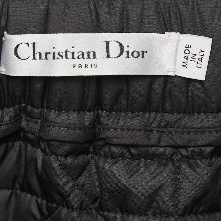 Pre Owned Christian Dior Black Synthetic Quilted A-Line Mini Skirt M