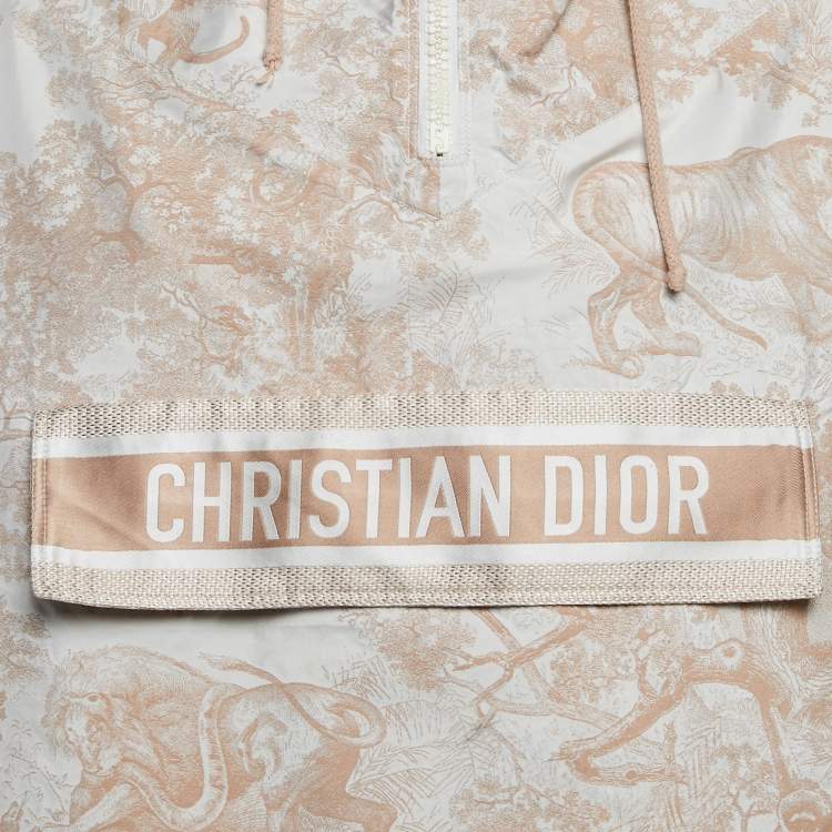 Pre Owned Christian Dior Beige Toile de Jouy Tropicalia Jacquard Windbreaker Jacket S