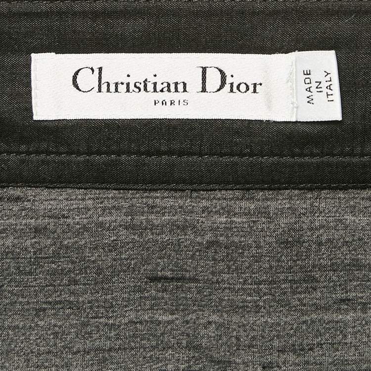 Pre Owned Christian Dior Black Dupion Silk Pleated Maxi Wrap Skirt L
