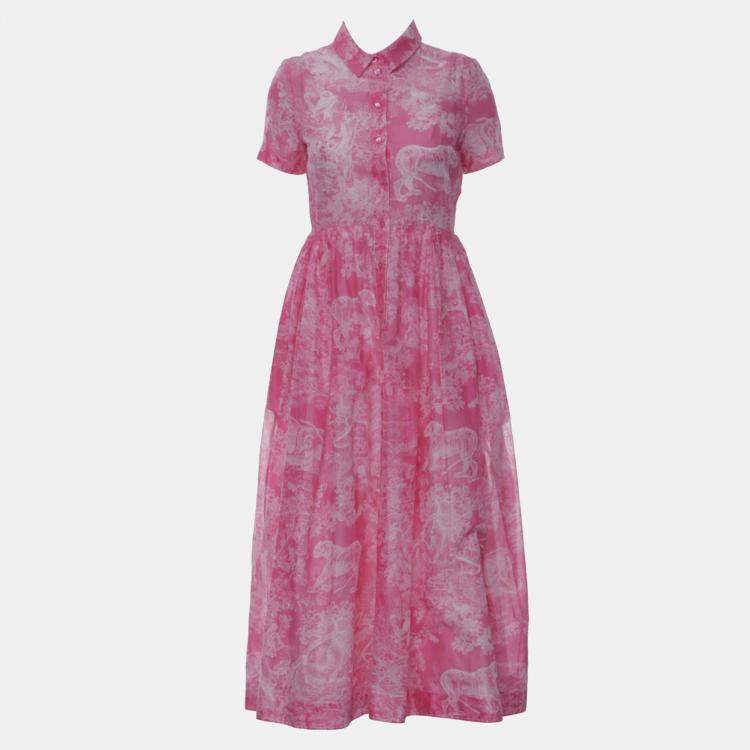 Pre Owned Christian Dior Robe Mi-Longue Dioriviera Cotton Dress