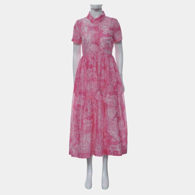 Pre Owned Christian Dior Robe Mi-Longue Dioriviera Cotton Dress