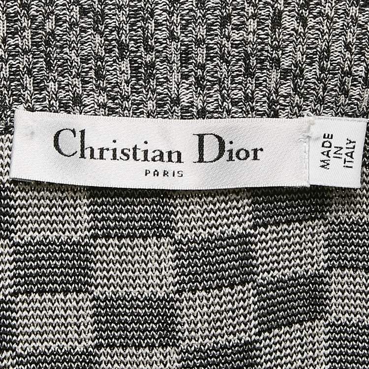 Pre Owned Christian Dior Checkboard Stretch Knit Mini Skirt S