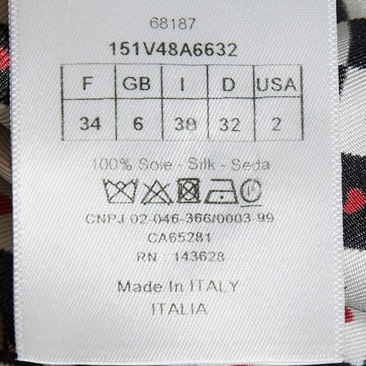 Pre Owned Dior Black/White Heart & Check Print Silk DiorAmour Pajama Shirt S