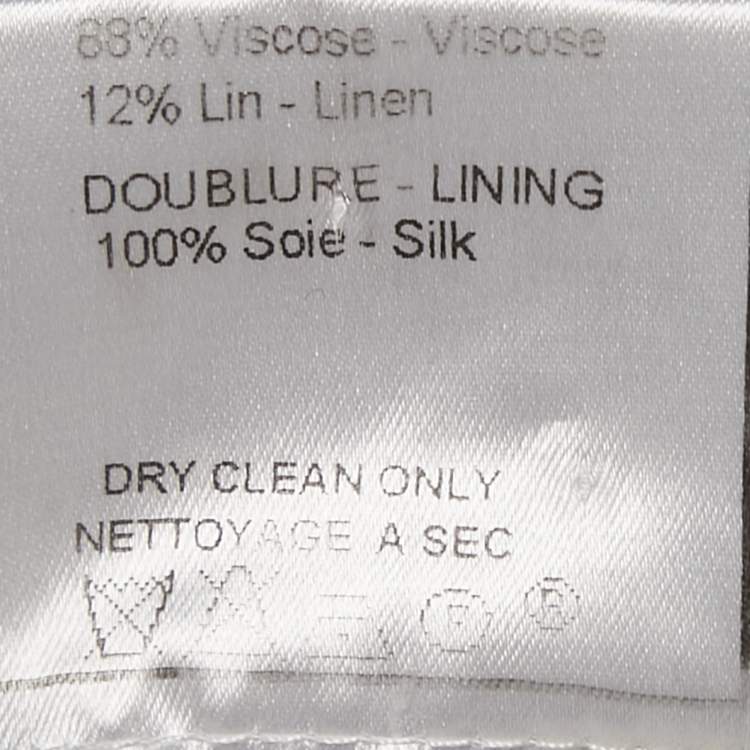 Pre Owned Christian Dior Ivory Broderie Anglaise Crepe Sleeveless Shift Dress L