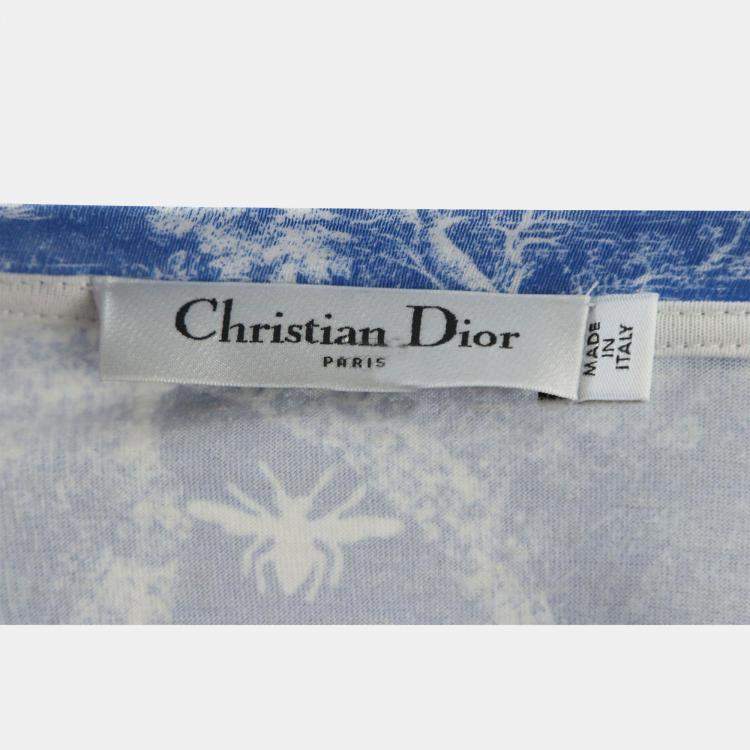 Pre Owned Dior Blue Cotton Toile De Jouy Riviera Printed Top S