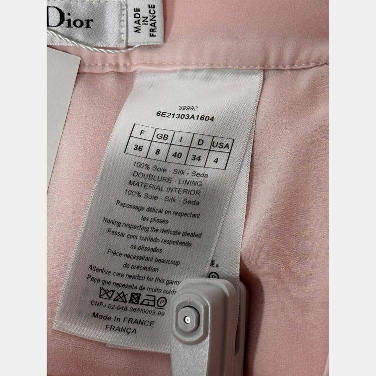 Pre Owned Christian Dior Pink Pleated Silk Mini Skirt S