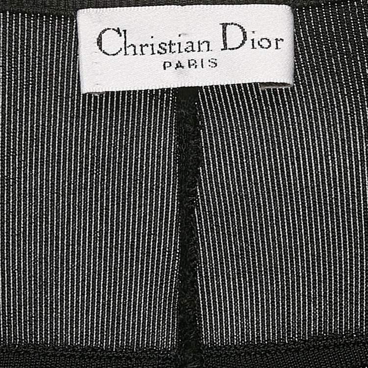 Pre Owned Dior Black Jersey Buckle Detail Wrap Effect Mini Dress S