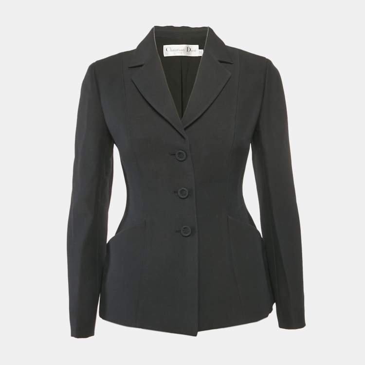 Pre Owned Dior Black Wool Blend Single Breasted Blazer S