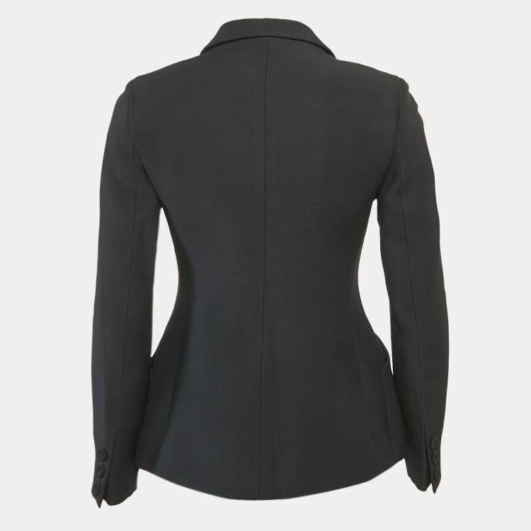 Pre Owned Dior Black Wool Blend Single Breasted Blazer S