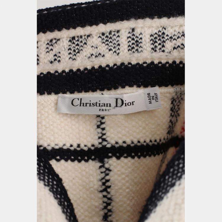 Pre Owned تنورة كريستيان ديور منقوشة بشعار صغيرة نسائية مقاس 34 فرنسا