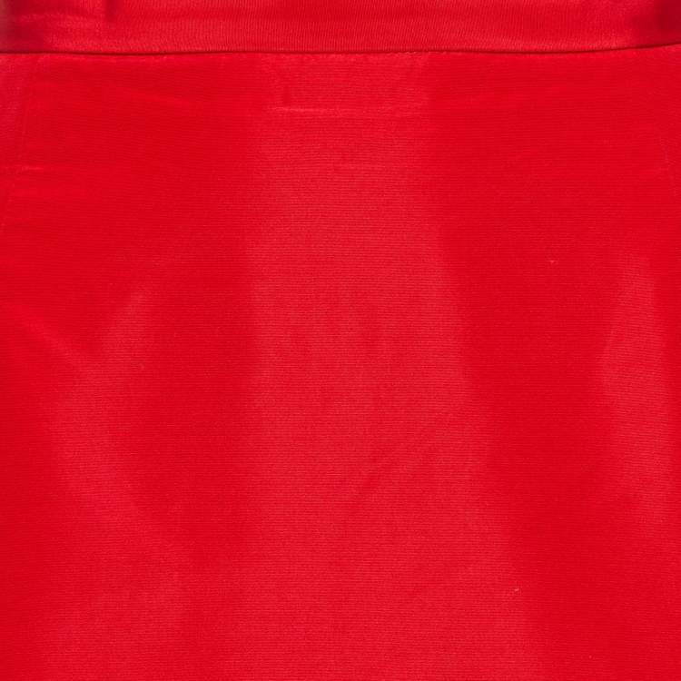Pre Owned Dior Red Cotton and Silk Midi Skirt M