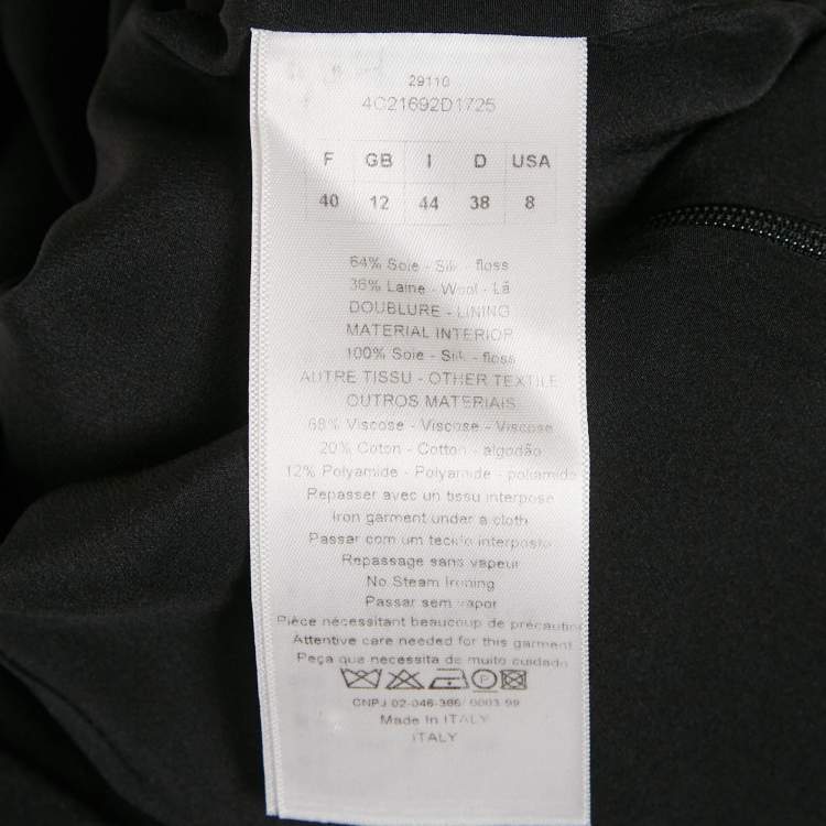Pre Owned Christian Dior Black Silk Blend and Lace Short Dress M
