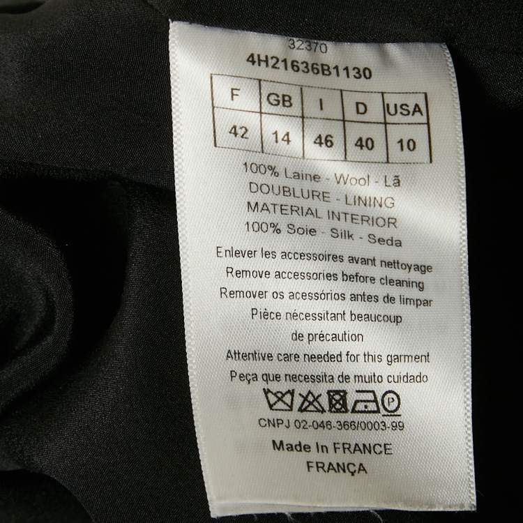 Pre Owned Dior Grey Wool Button Detail Sleeveless Overcoat L