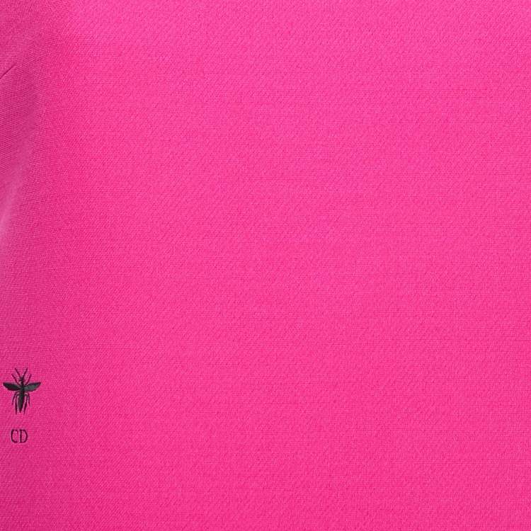 Pre Owned Dior Fuchsia Pink Wool & Silk Shift Dress S