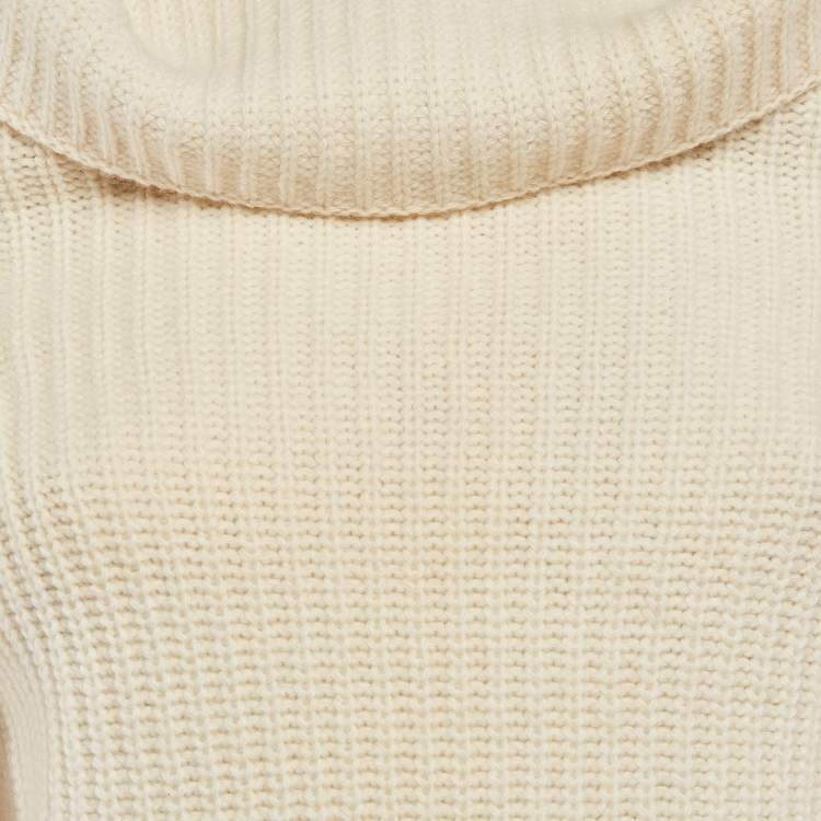 Pre Owned Dior Off-White Wool Cowl Neck Sweater M