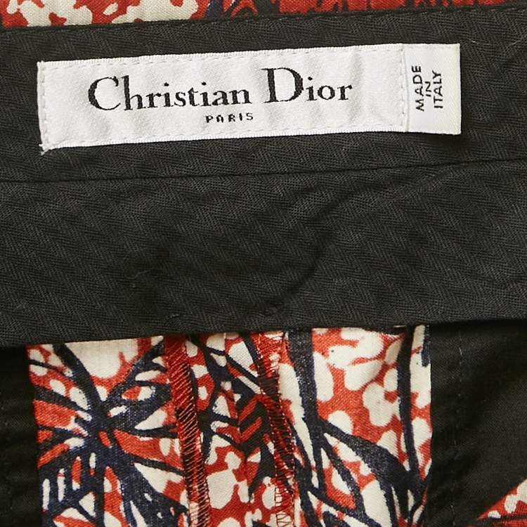 Pre Owned Christian Dior Brown/Blue Toile de Jouy Tropicalia print Cotton Culottes Pants M