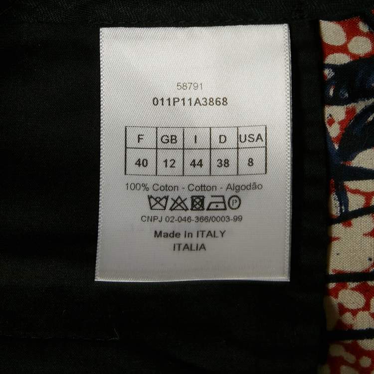 Pre Owned Christian Dior Brown/Blue Toile de Jouy Tropicalia print Cotton Culottes Pants M