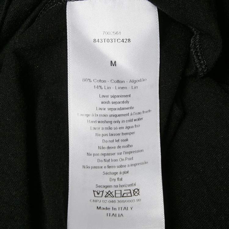 Pre Owned Dior Black Printed Cotton T-Shirt M