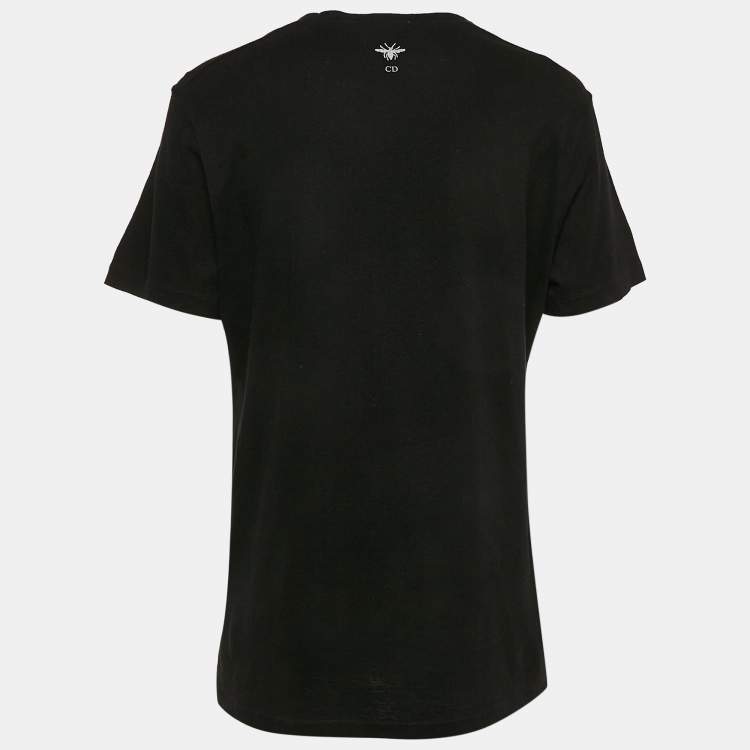 Pre Owned Dior Black Printed Cotton T-Shirt M