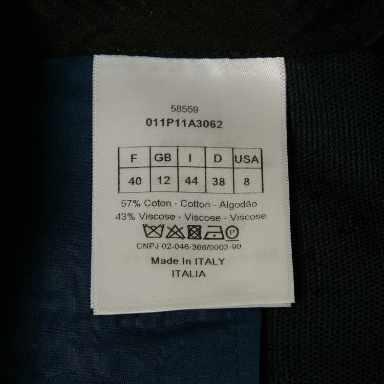 Pre Owned Dior Navy Blue Cotton Blend Capri Pants M