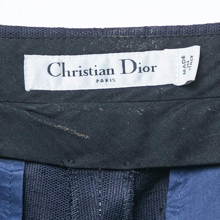 Pre Owned Dior Navy Blue Cotton Blend Capri Pants M