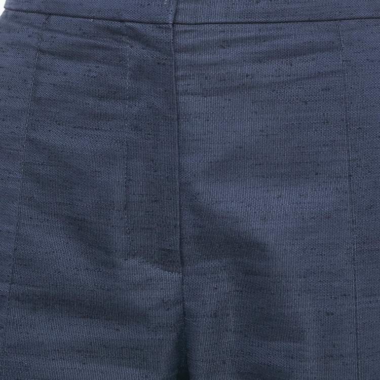 Pre Owned Dior Navy Blue Cotton Blend Capri Pants M