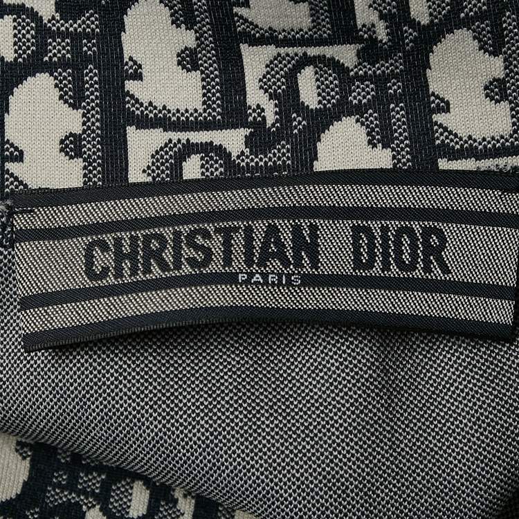 Pre Owned Christian Dior Blue Oblique Stretch Nylon Mini Skirt S