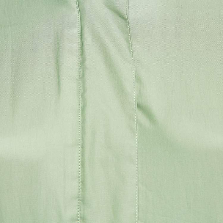 Pre Owned Christian Dior Sports Green Logo Print Synthetic Bomber Jacket M