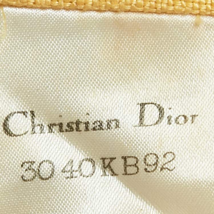 Pre Owned Christian Dior Pret a Porter Yellow Jacquard Pleated Blouse M