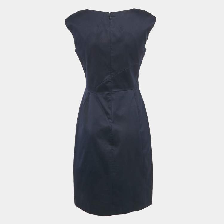 مملوكة مسبقًا Dior Navy Blue Cotton Sleeveless Short Dress M