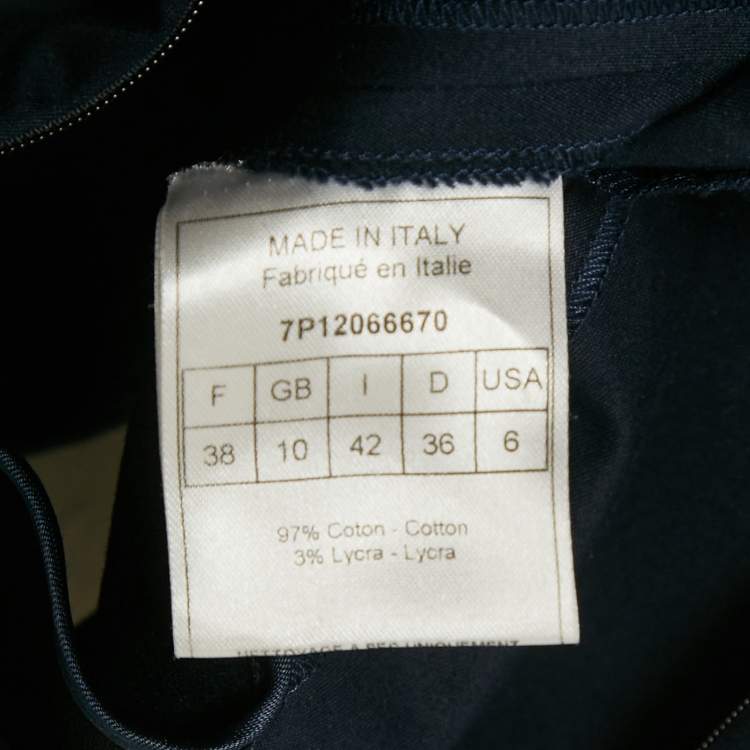 مملوكة مسبقًا Dior Navy Blue Cotton Sleeveless Short Dress M