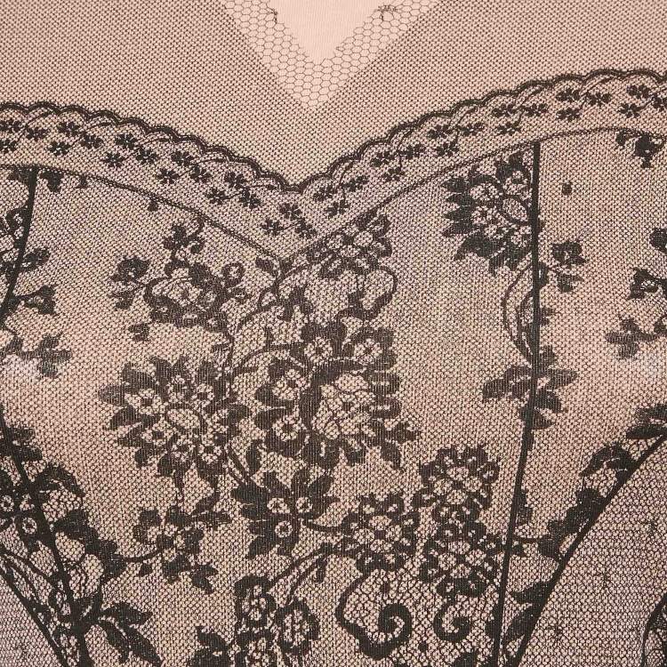 Pre Owned Christian Dior Boutique Peachy Beige Trompe l'oeil Print Cotton T-Shirt S