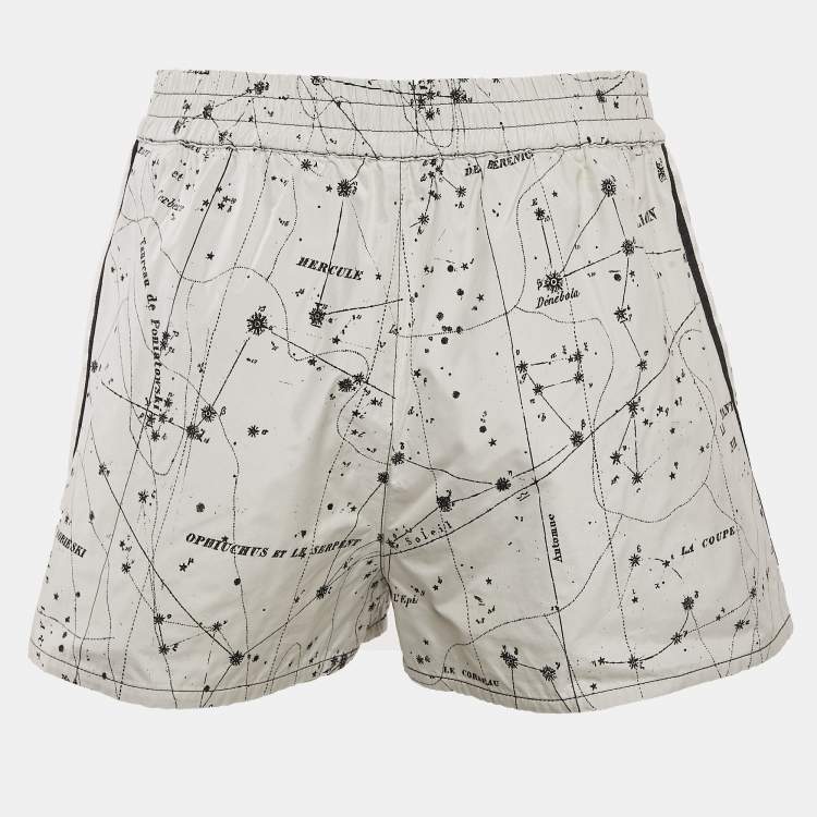 Pre Owned Dior White Jacquard Logo Puller Detail Shorts S