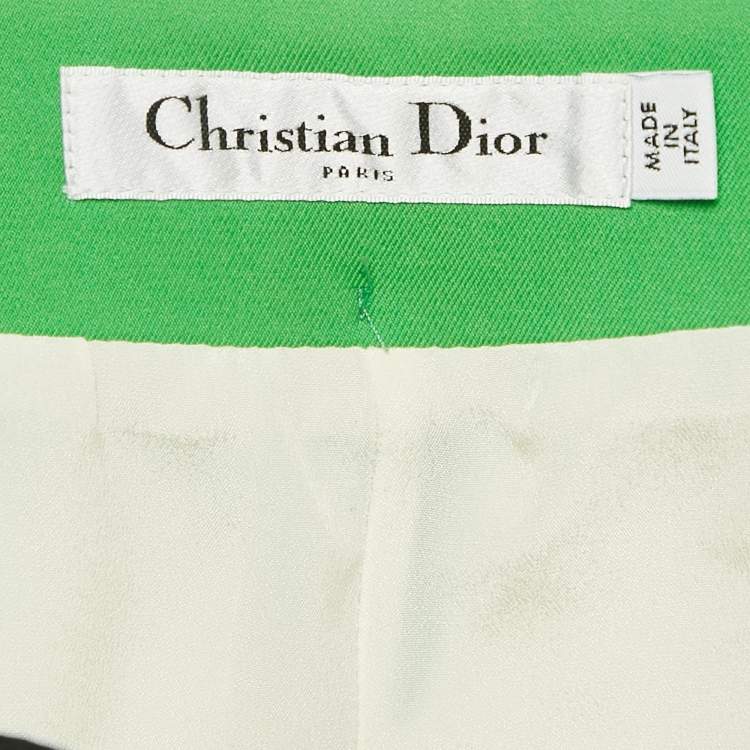 Pre Owned Christian Dior Green Printed Nylon Shorts S