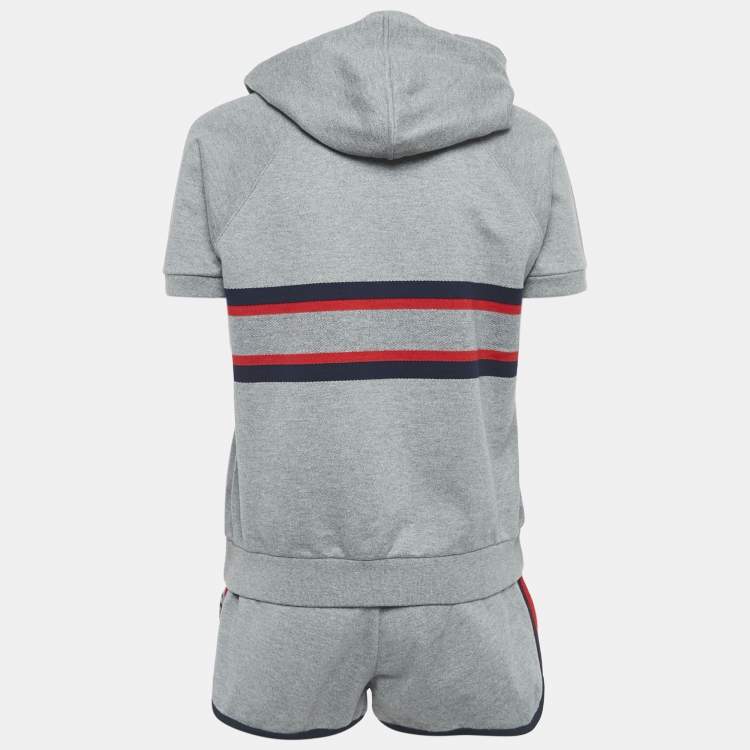 Pre Owned Christian Dior Grey Start Embroidered Sweatshirt and Shorts Sets S