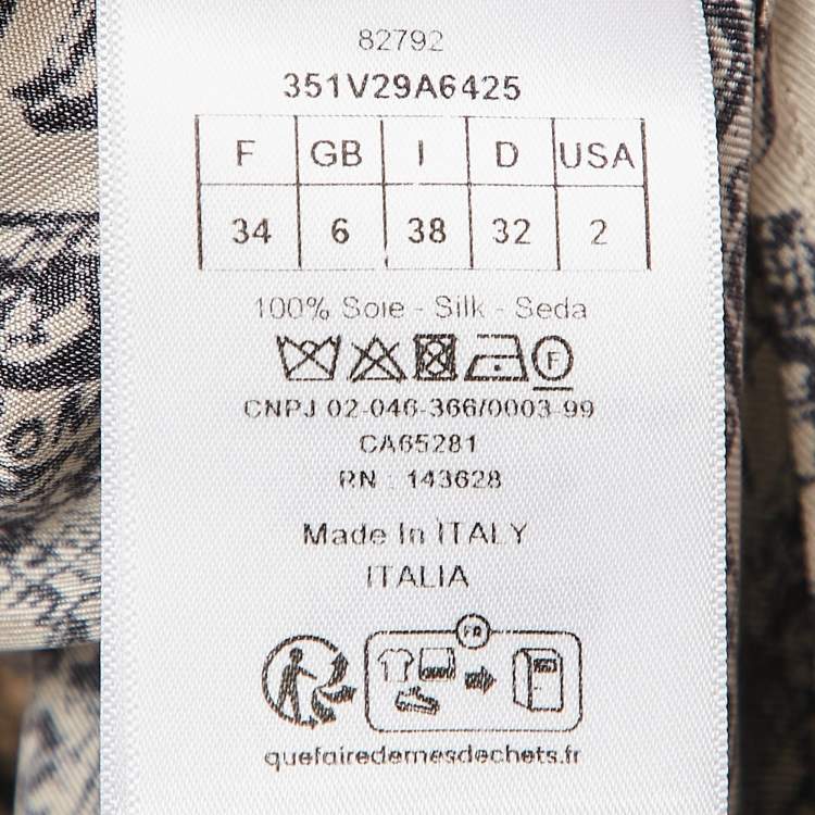 Pre Owned Christian Dior Beige Printed Silk Shirt and Shorts Set S