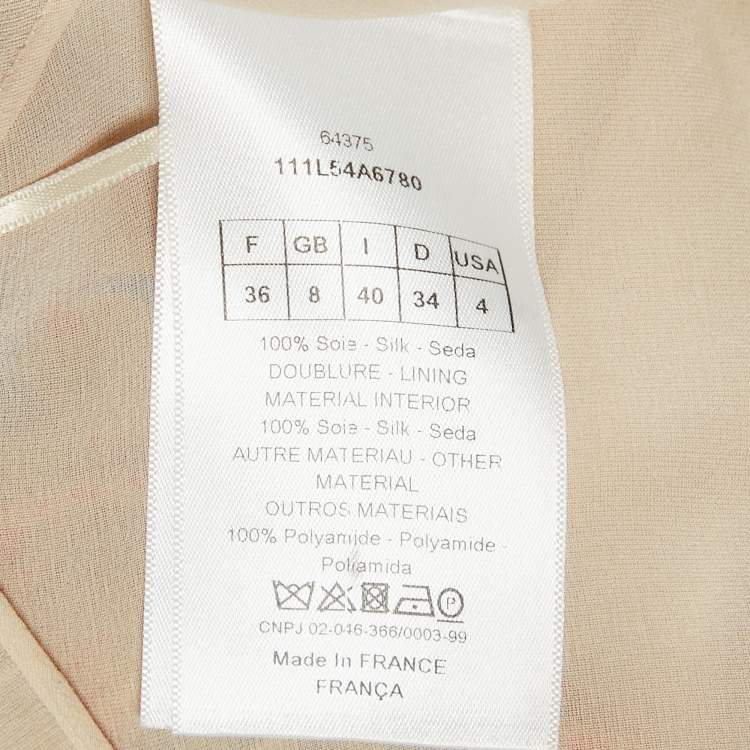 Pre Owned Christian Dior Yellow Printed Silk Maxi Dress S