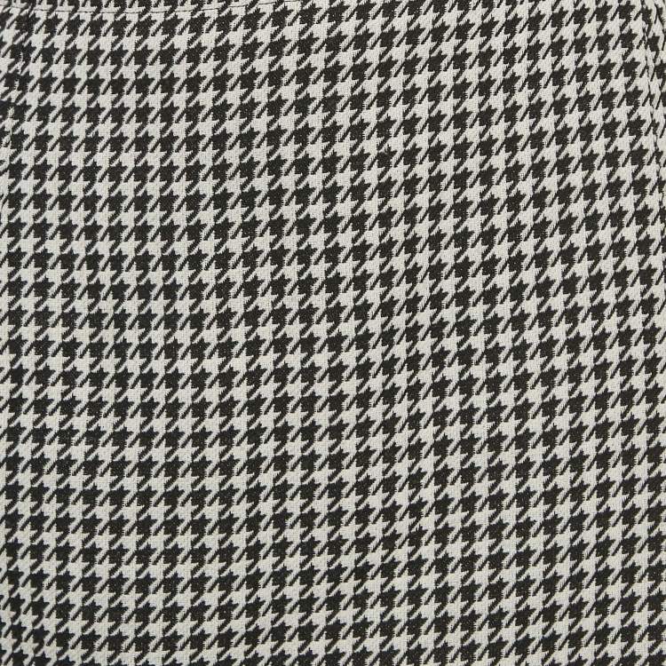 Pre Owned Christian Dior Black/White Houndstooth Wool Skorts L