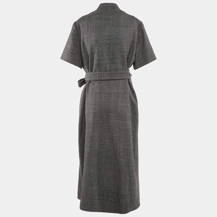 مملوكة مسبقًا Dior Black Wool Midi Wrap Dress XL