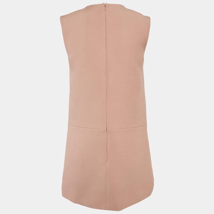 Pre Owned Dior Pink Wool Sleeveless Mini Dress S