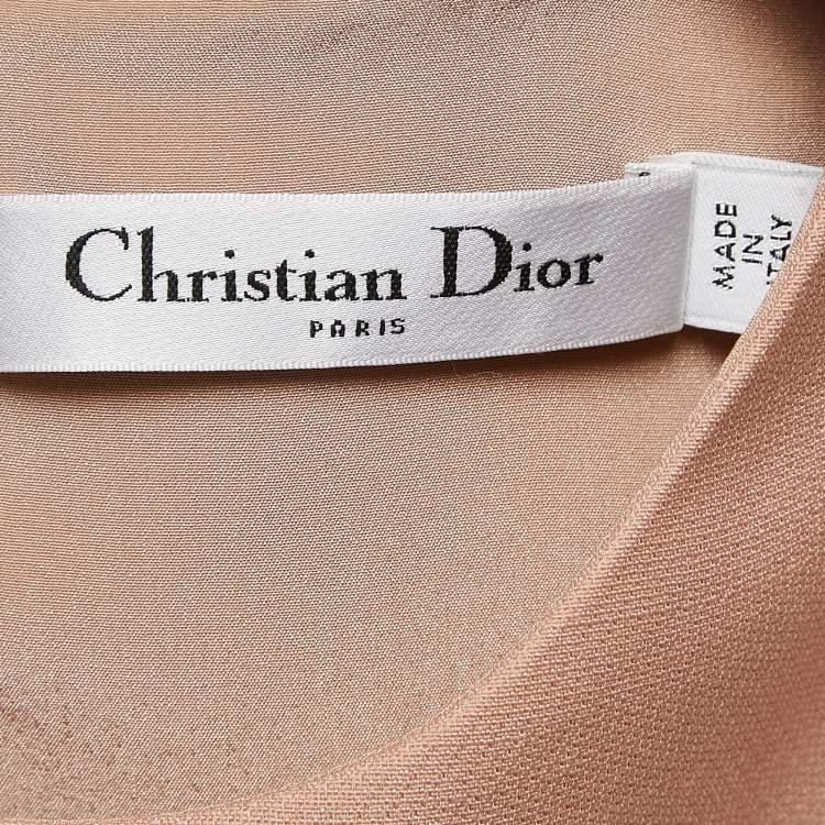 Pre Owned Dior Pink Wool Sleeveless Mini Dress S