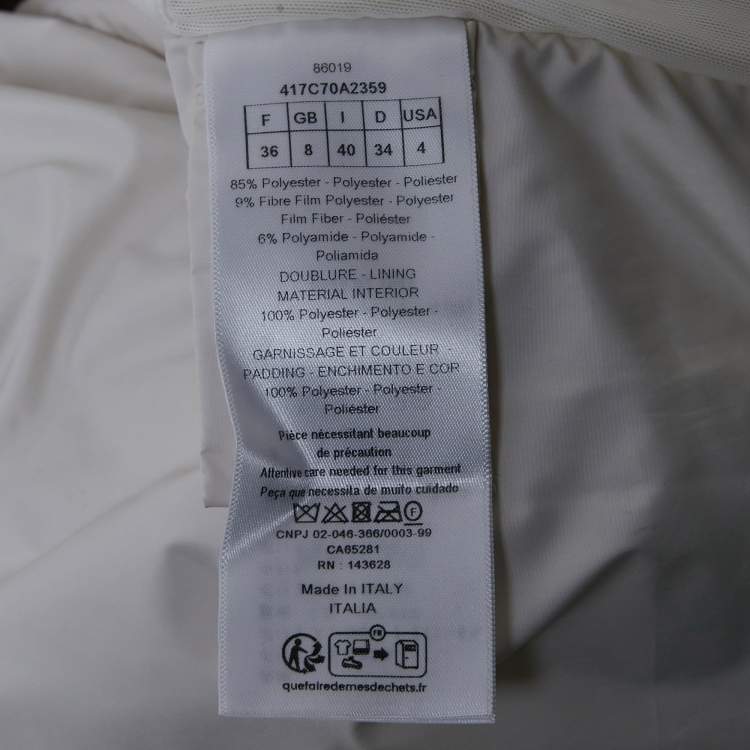 Pre Owned Christian Dior Cream Lurex Jacquard and Gabardine Ski Jacket and Pants Set S