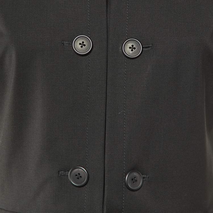 Pre Owned Dior Black Wool Bow Detail Knee Length Dress M