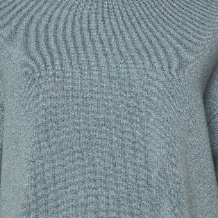 Pre Owned Dior Grey Cashmere Blend J'adior 8 Hooded Sweater S