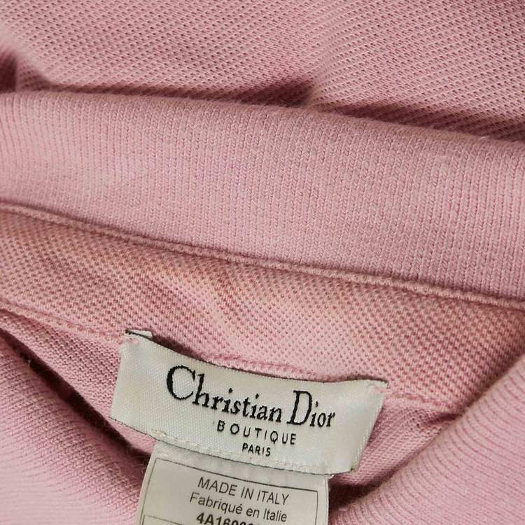 Pre Owned Christian Dior Boutique Pink Cotton Pique Printed Sleeveless T-Shirt Dress M
