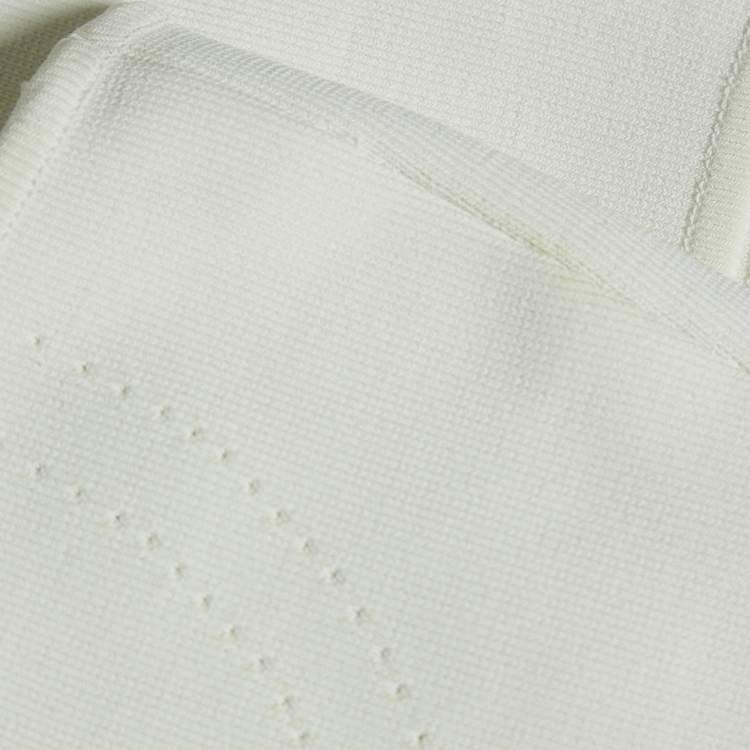 Pre Owned Christian Dior White Logo Band Detail Knit Bralette Top M