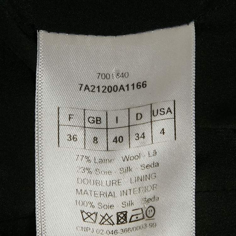 Pre Owned Dior Black Wool Blend Double Breasted Blazer S