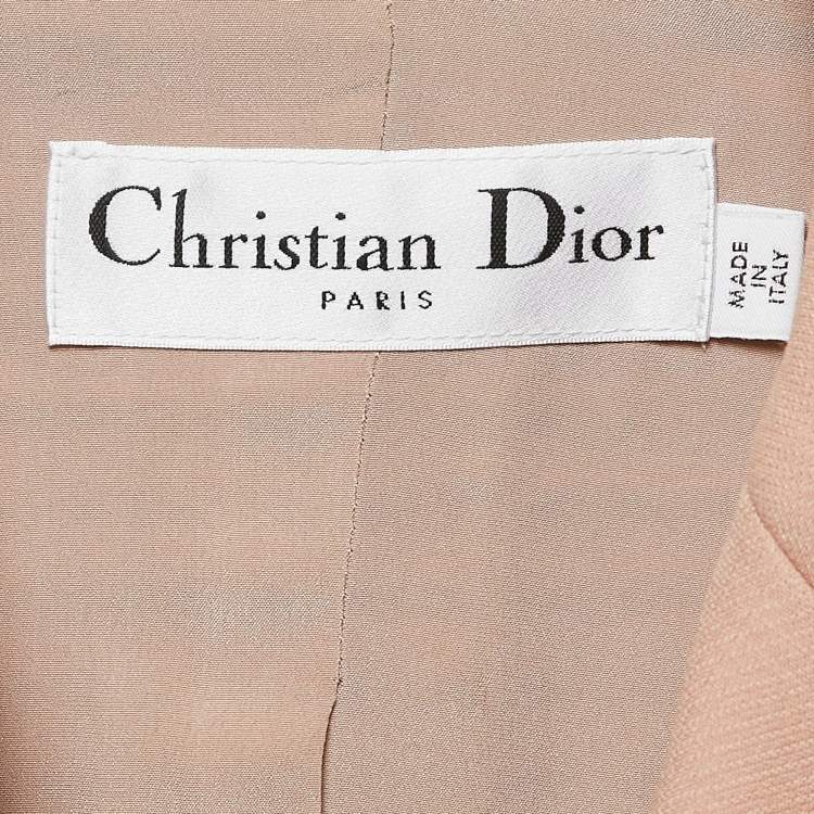 Pre Owned Dior Pink Silk Blend Single Breasted Vest M